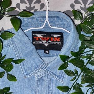 Vintage jean shirt vest